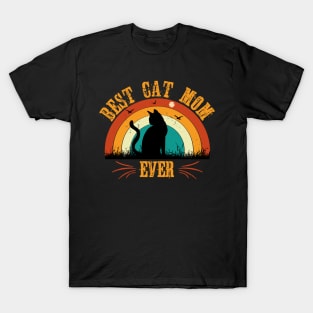 Retro Best Cat Mom EVER T-Shirt